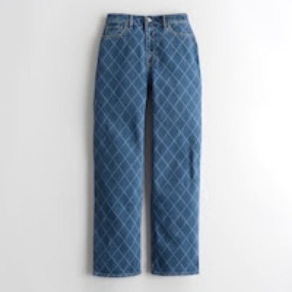 Hollister Ultra High-Rise Dark Wash Dad Jeans Size 5 - Picture 1 of 7